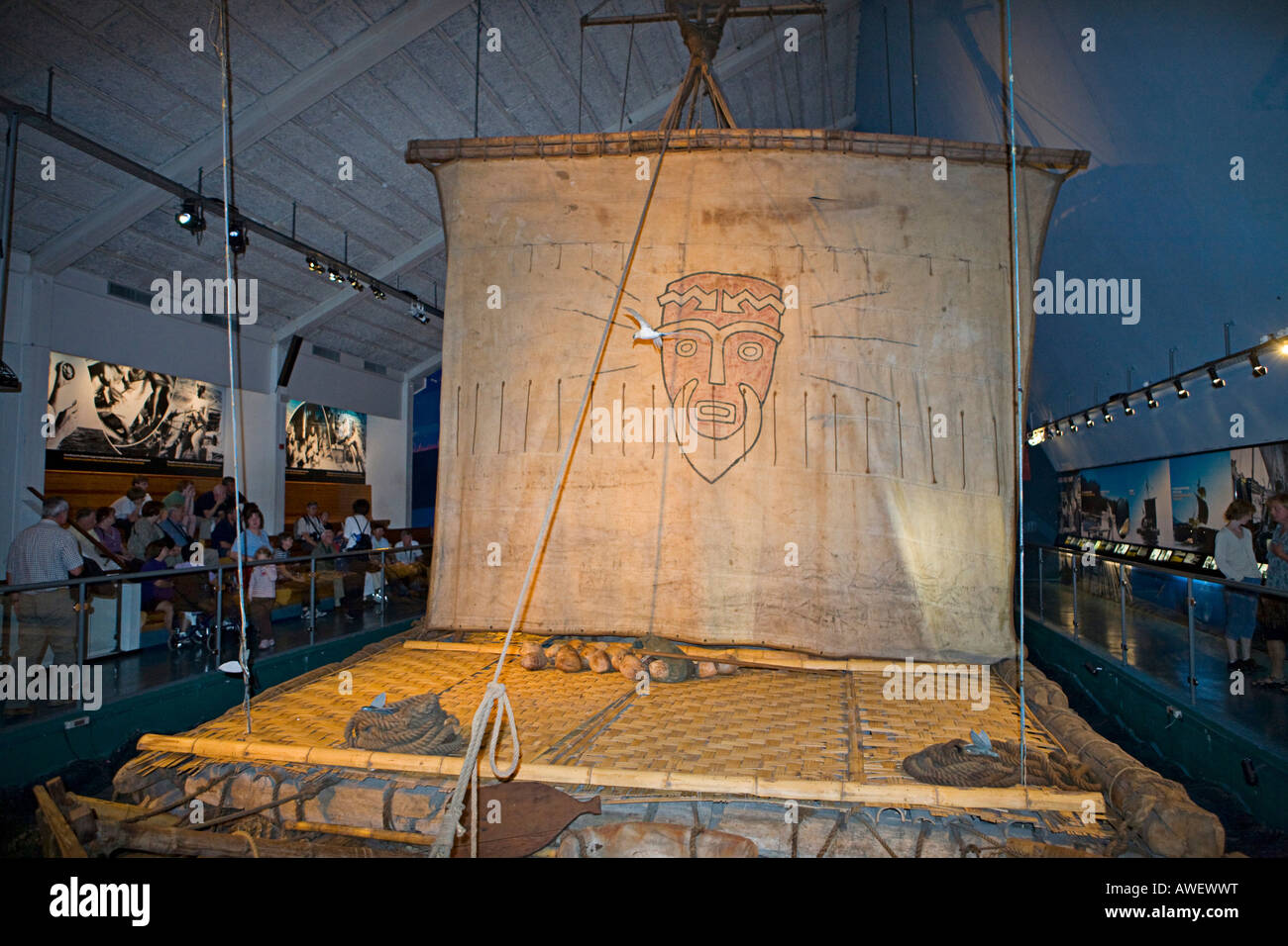Kontiki raft at the Kon-Tiki Museum on Bygdøy Peninsula, Oslo, Norway, Scandinavia, Europe Stock Photo