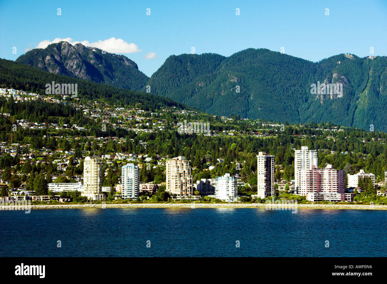 The North Vancouver skyline of condos and apartments Stock Photo