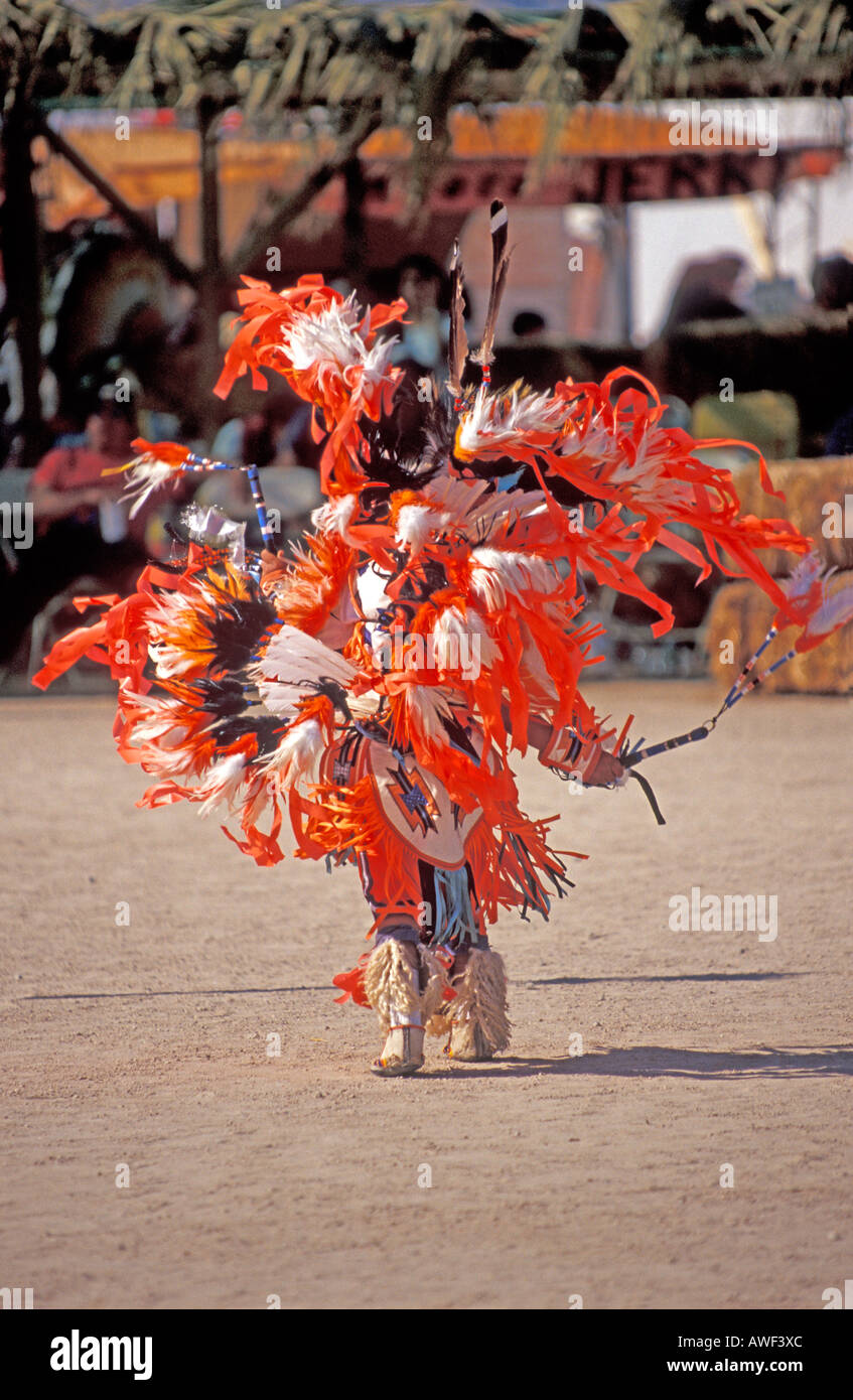 Native north American Indian competition dancer at the Indio Pow Wow