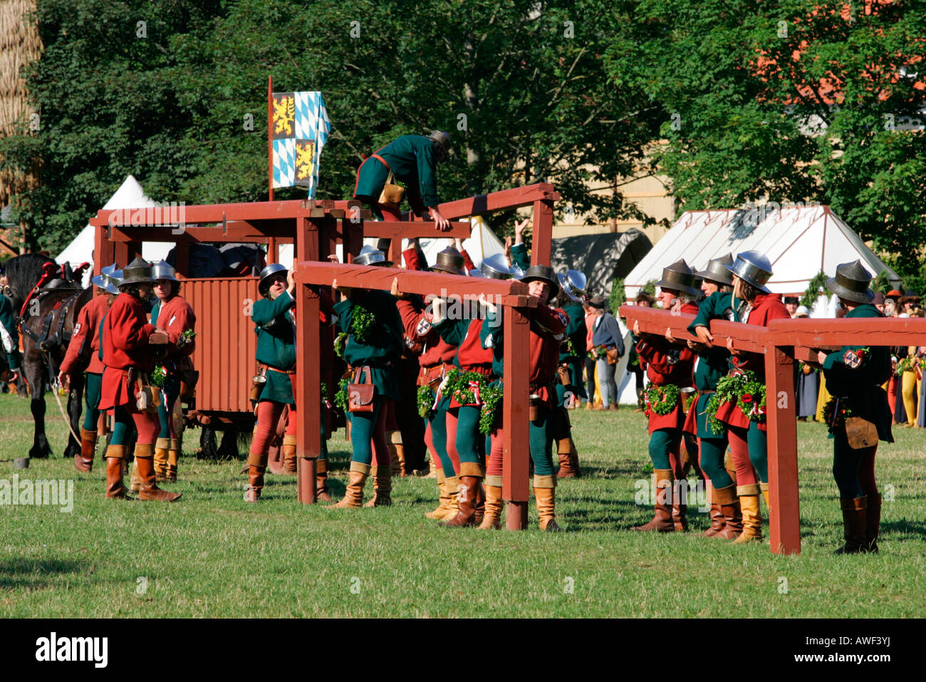 Medieval games during the Landshut Wedding historical pageant, Landshut, Lower Bavaria, Bavaria, Germany, Europe Stock Photo