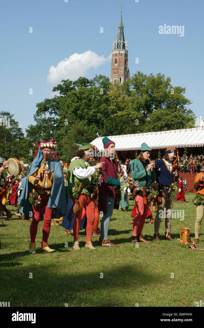 Musicians, Landshut Wedding historical pageant, Landshut, Lower Bavaria, Bavaria, Germany, Europe Stock Photo