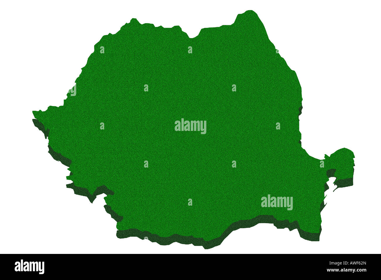 Outline map of Romania Stock Photo