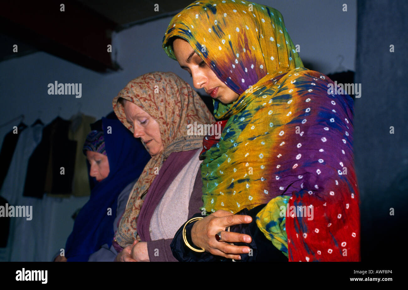 Peckham Mosque London England Woman Praying Stock Photo