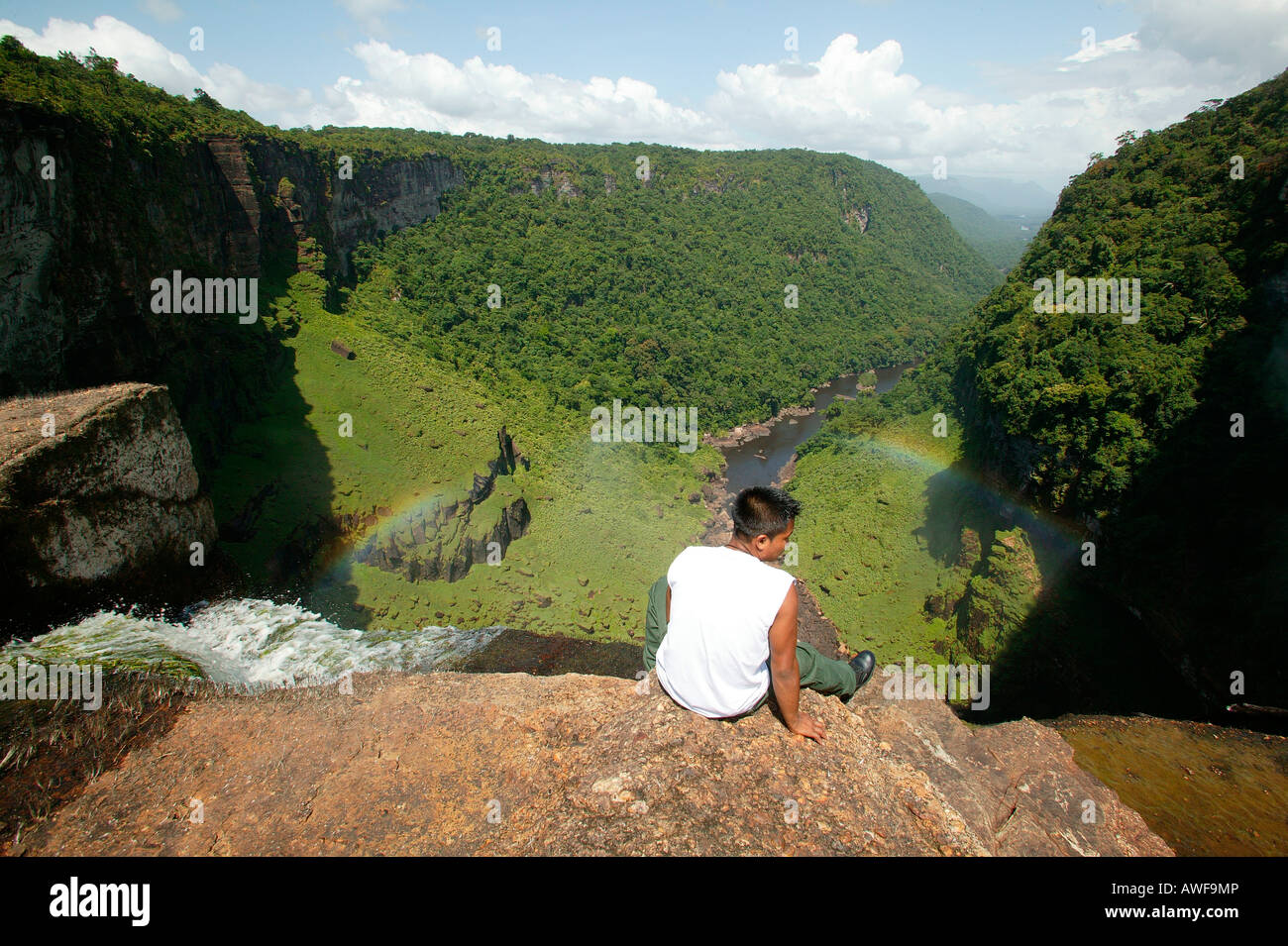 Visitor, Kaieteur Waterfalls, Guyana, South America Stock Photo