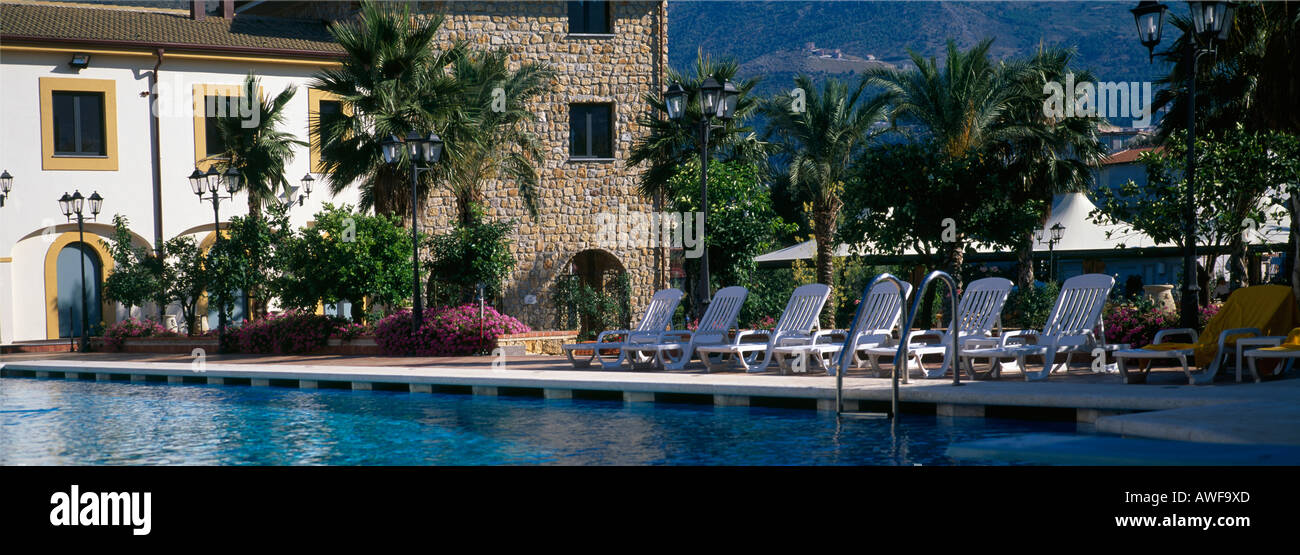 Palermo Sicily Italy Genoardo Park Hotel Swimming Pool Stock Photo