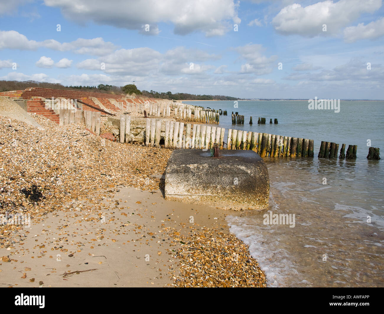 Part of the remains of the structures build at Lepe in Hampshire UK for