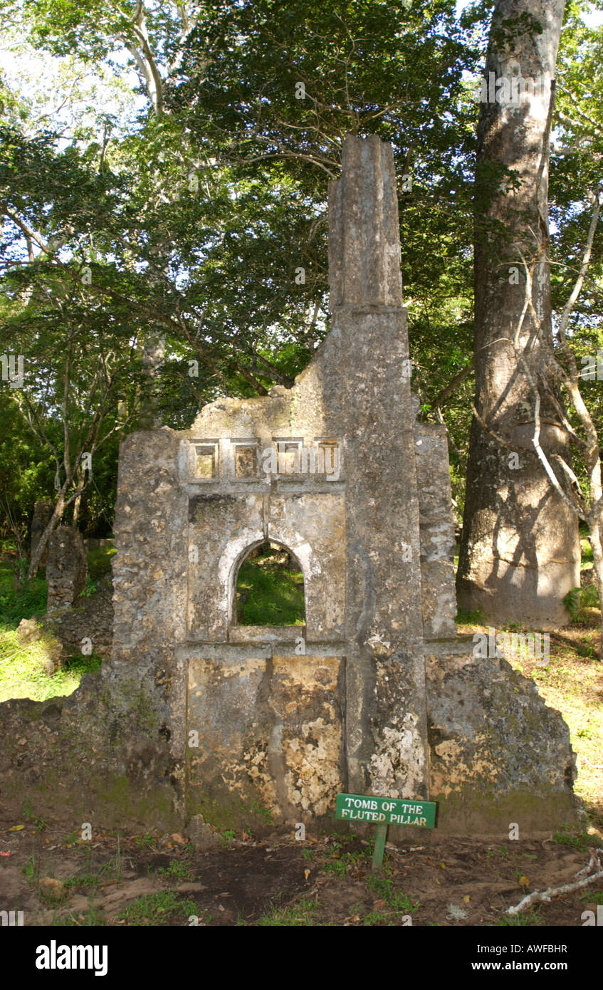 Gede Ruins Watamu East Coast Kenya Stock Photo