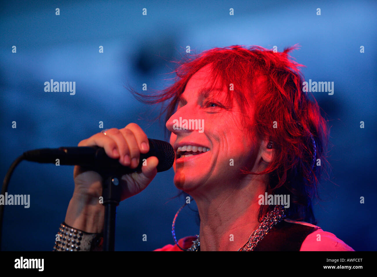 Gianna Nannini performing at a rock concert in Muehldorf am Inn, Upper ...