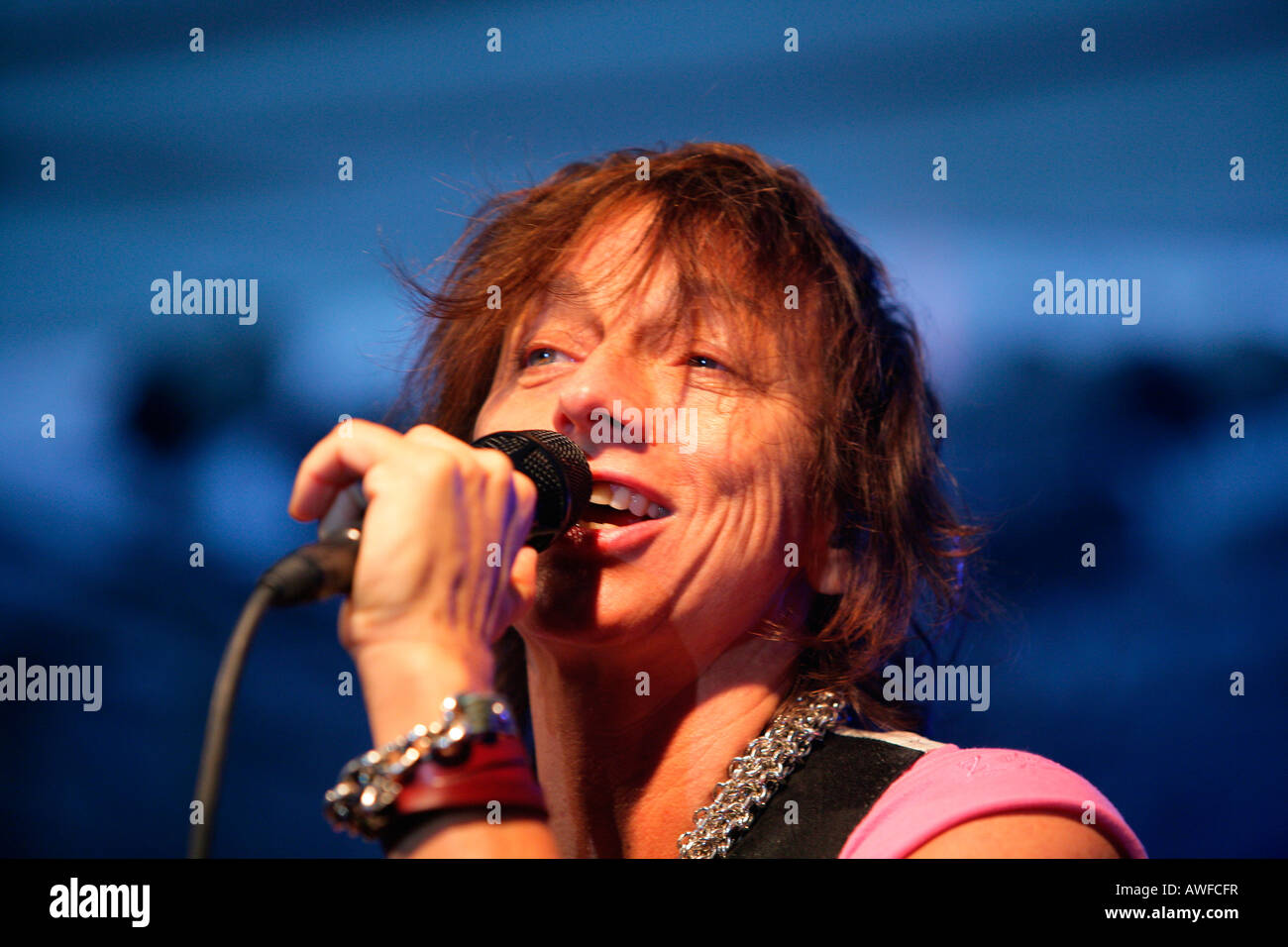 Gianna Nannini performing at a rock concert in Muehldorf am Inn, Upper ...