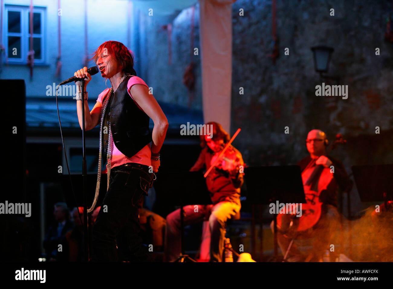 Gianna Nannini performing at a rock concert in Muehldorf am Inn, Upper ...