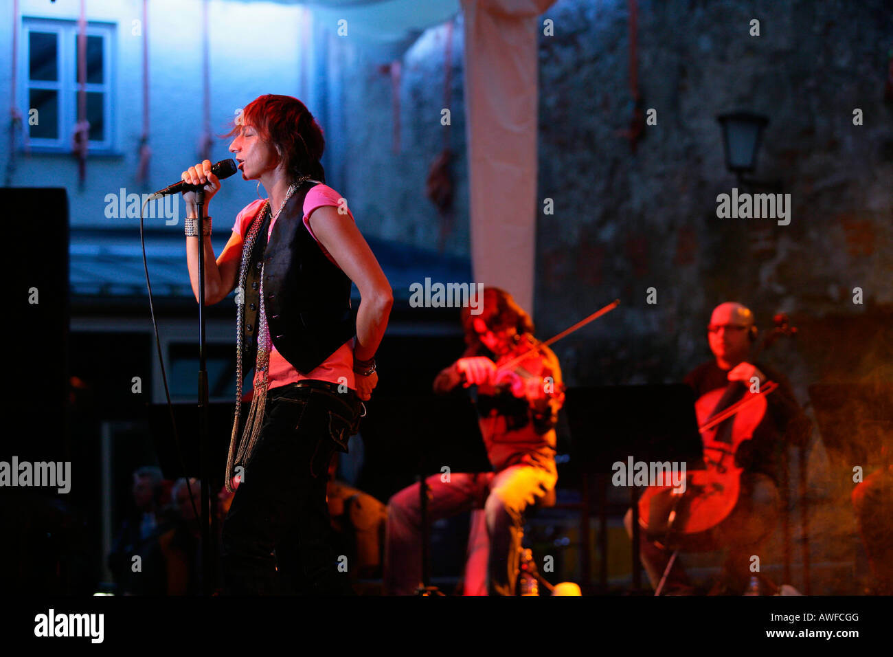 Gianna Nannini performing at a rock concert in Muehldorf am Inn, Upper ...