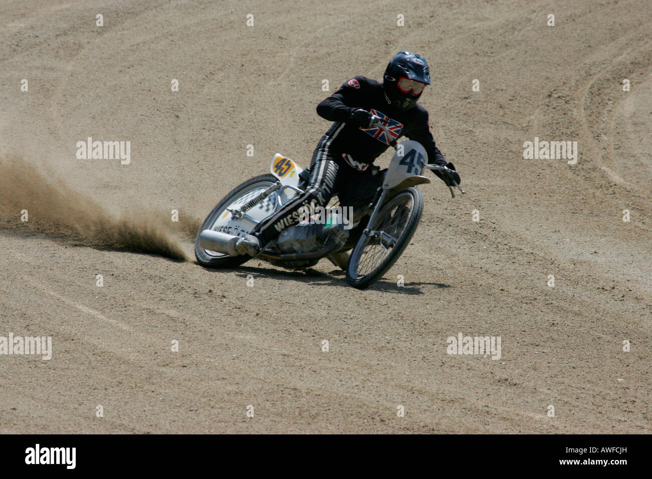Short track race at a motorcycle speedway in Muehldorf am Inn, Upper