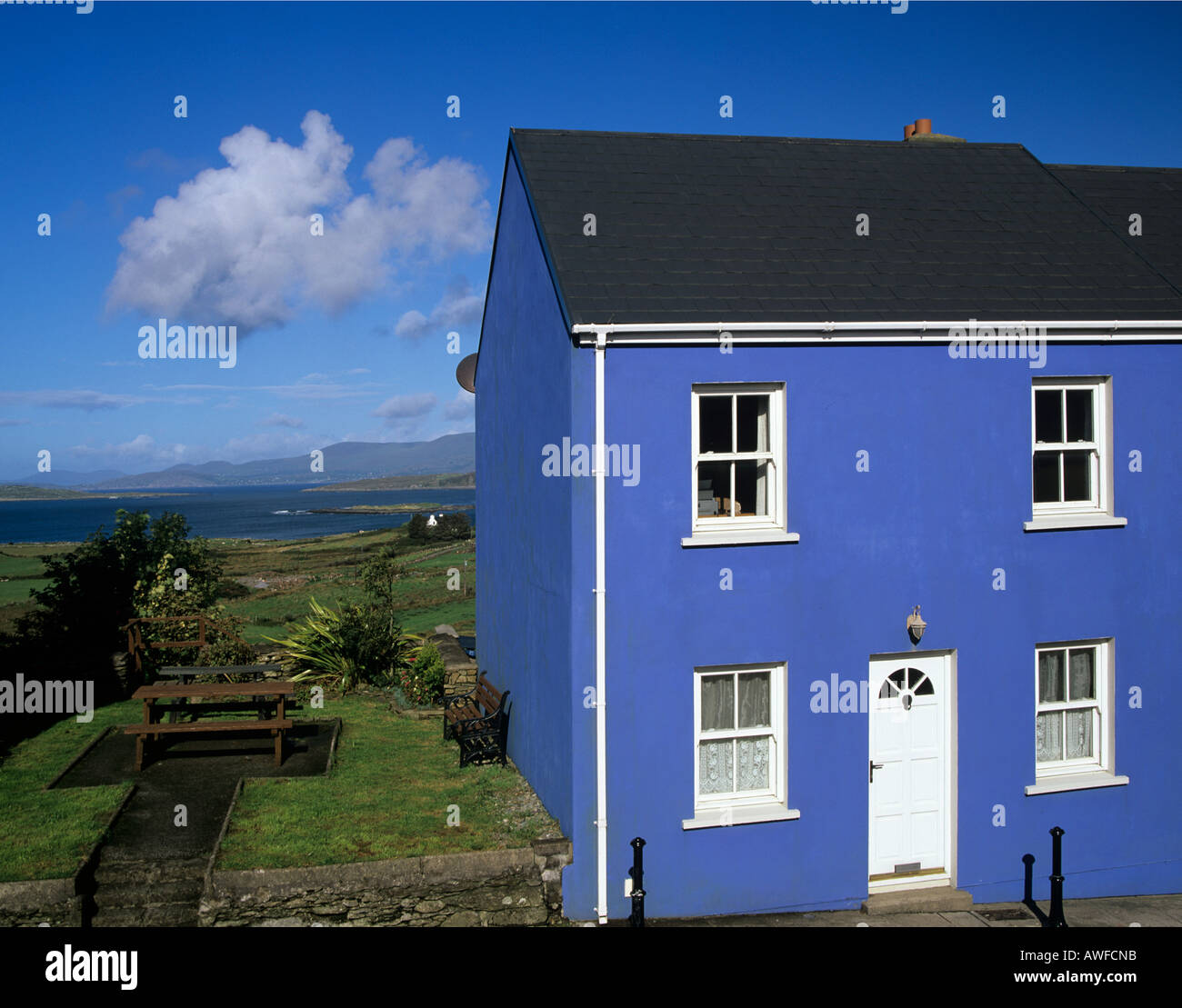 EYERIES COUNTY CORK REPUBLIC OF IRELAND EU September A blue house in this small village of