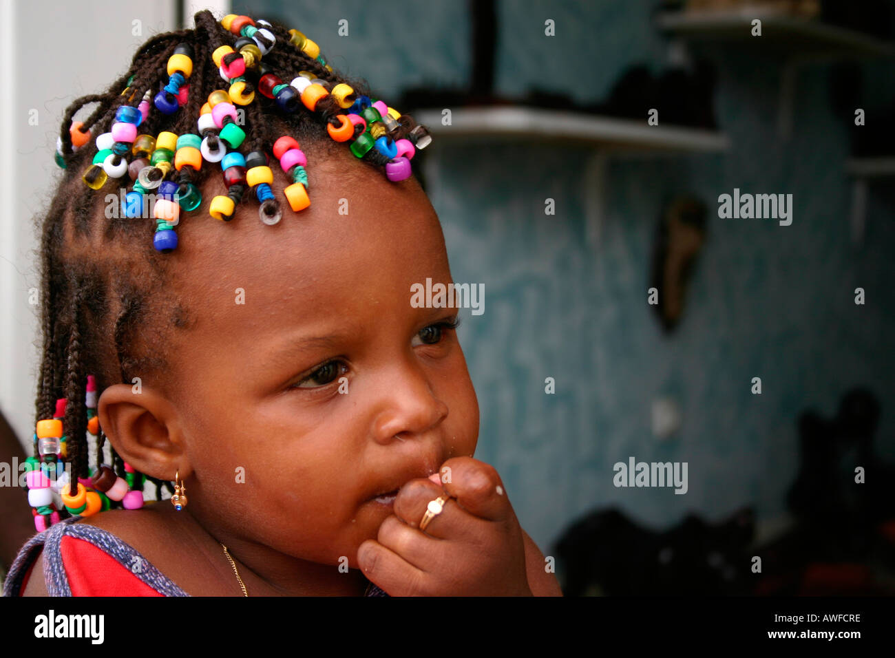 Young capoverdean girl, Cape Verde Stock Photo