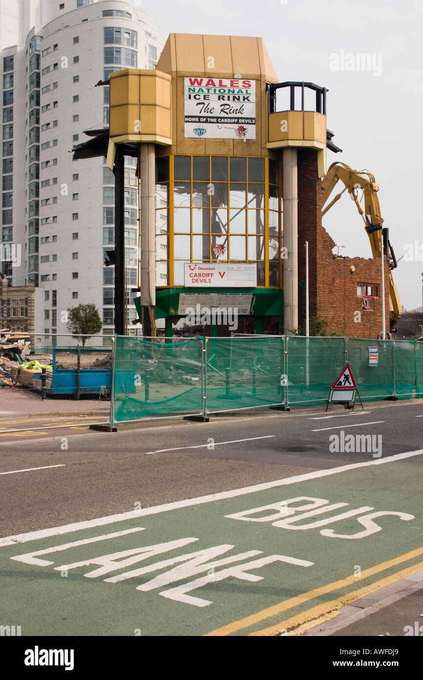 Final days of the Wales National Ice Rink Cardiff UK with the new