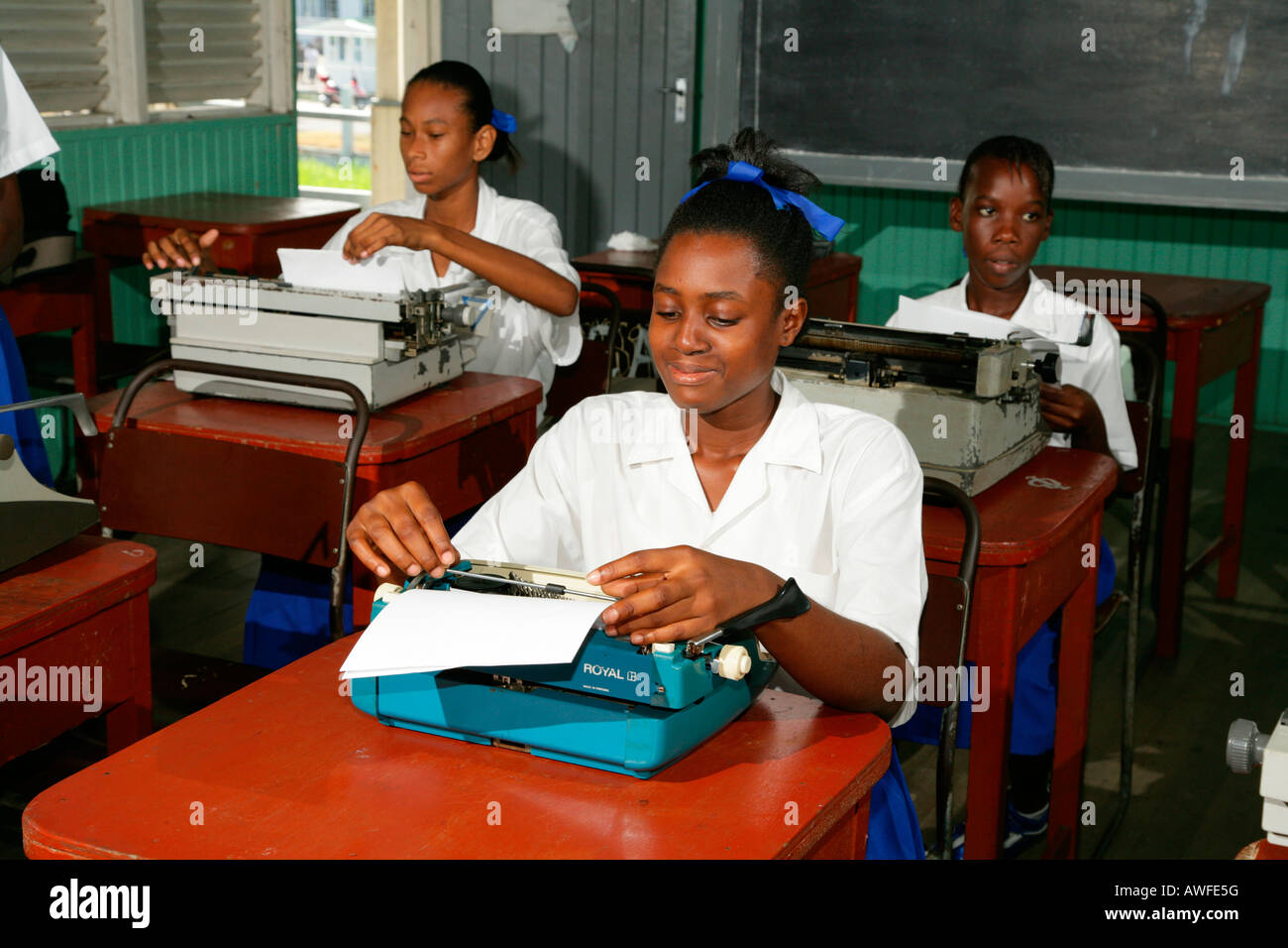Photo inspiration: Visual Reference: Girls Wearing School Uniforms In Typing Class At A Training