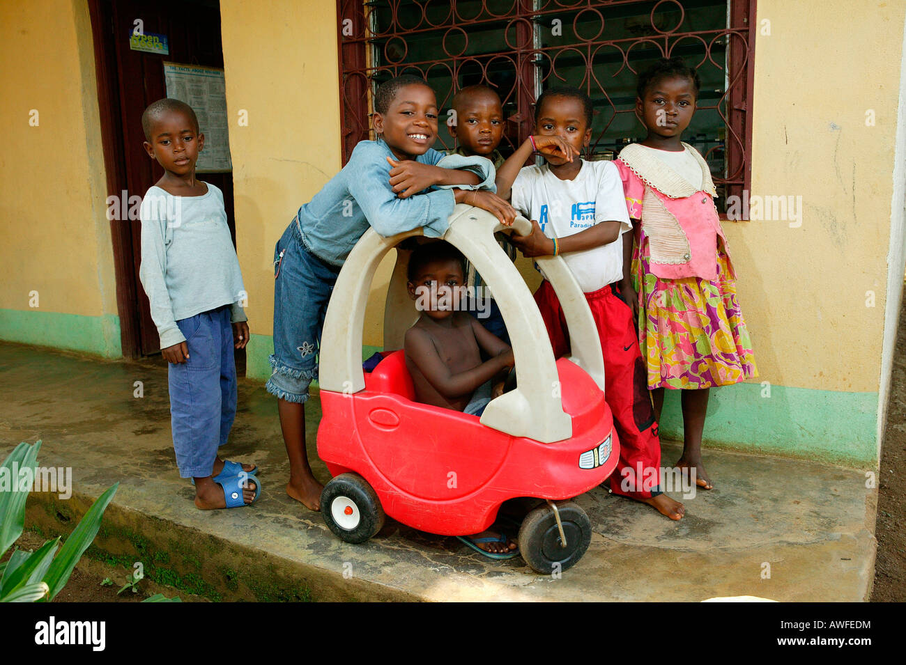 AIDS orphans at an orphanage, Cameroon, Africa Stock Photo