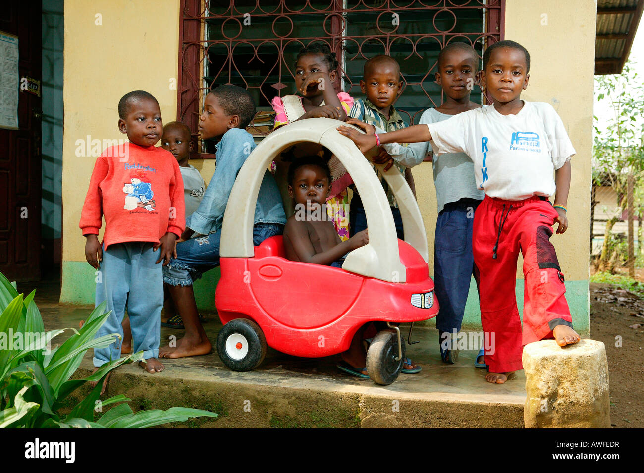 AIDS orphans at an orphanage, Cameroon, Africa Stock Photo