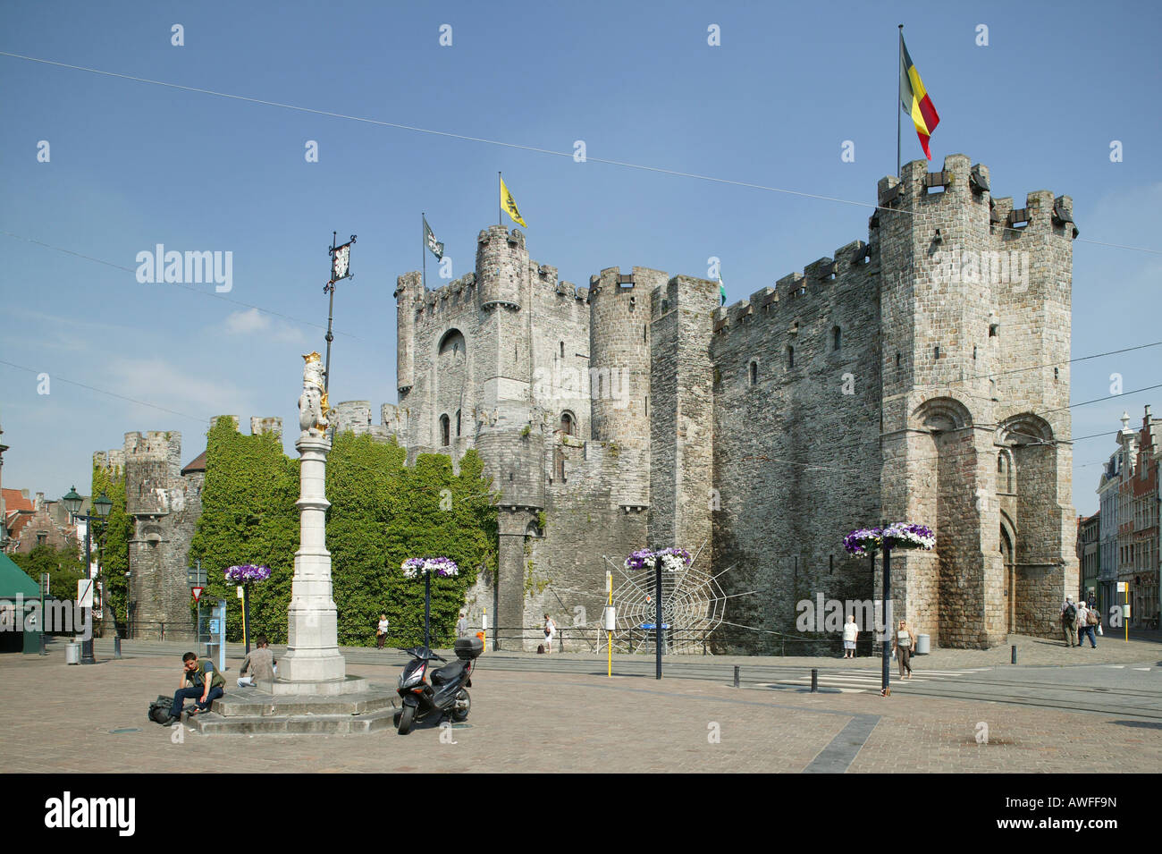 Gravensteen Castle, Ghent, East Flanders, Belgium, Europe Stock Photo