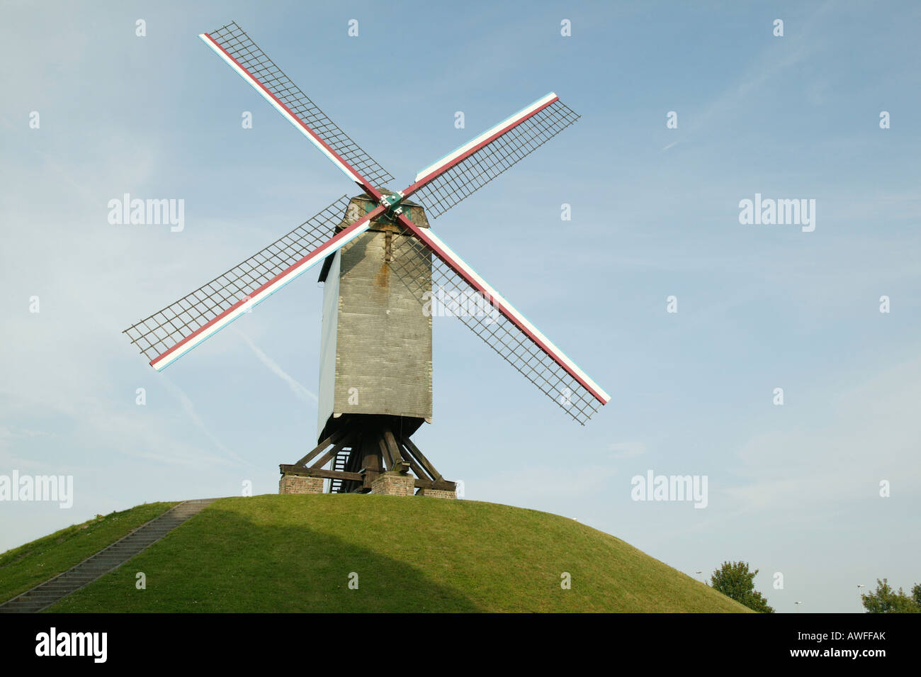 Windmill, East Flanders, Belgium, Europe Stock Photo