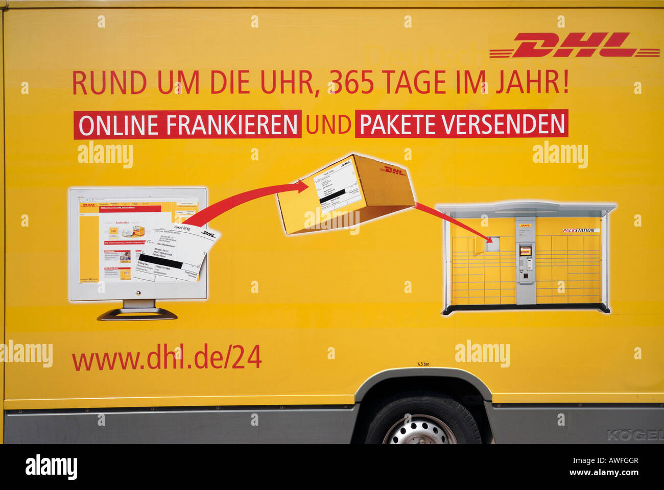 DHL courier van Stock Photo - Alamy