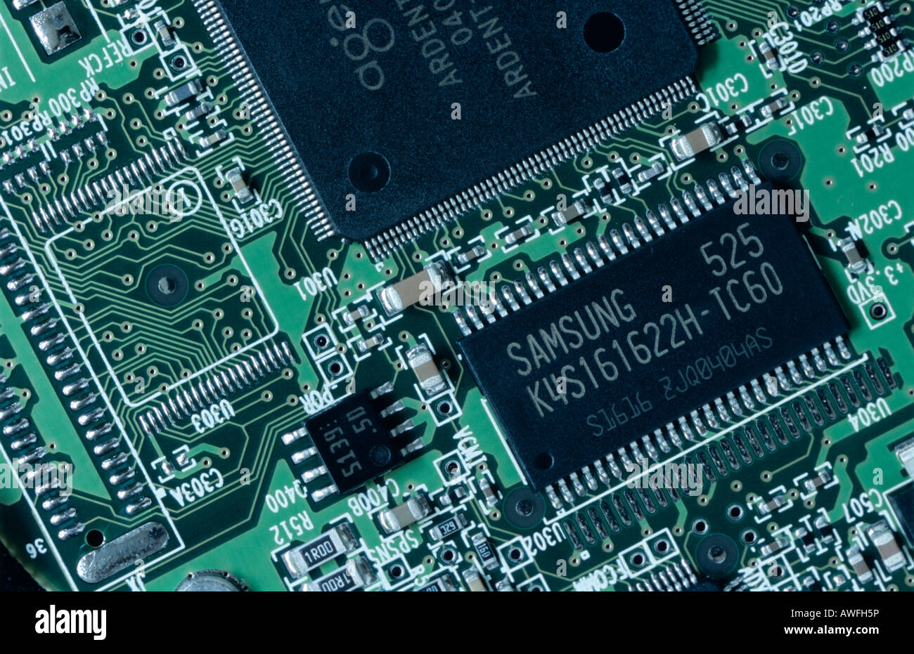 Detail shot of a motherboard Stock Photo