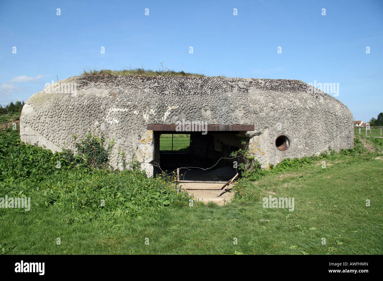 The rear of Casement No 4 at the German Battery at Merville, Normandy. Stock Photo