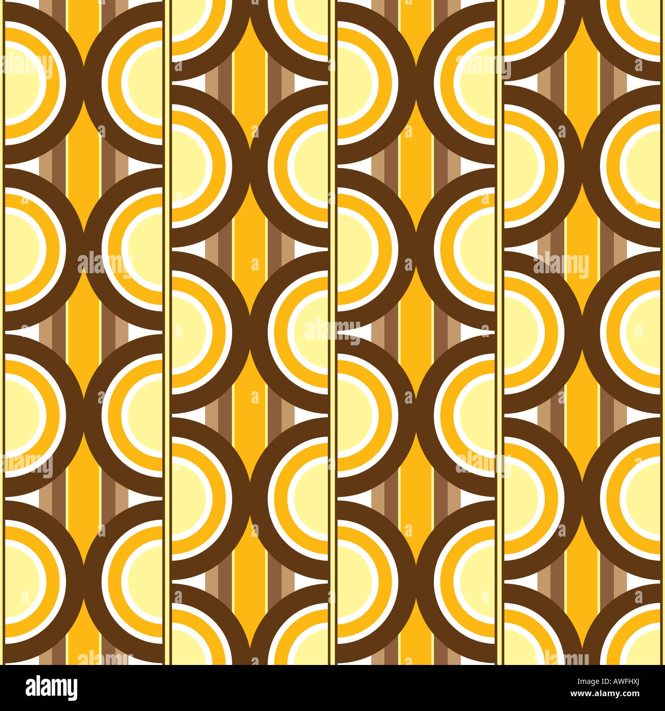 seventies inspired wallpaper design that will seamlessly tile Stock Photo