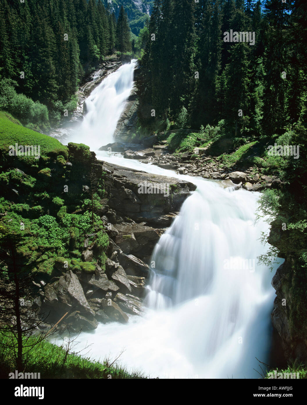 Krimmler Falls, Hohe Tauern National Park, Salzburger Land, Austria, Europe Stock Photo
