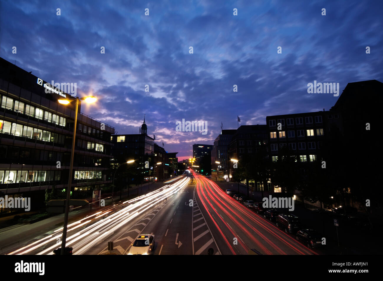 Willy Brandt Strasse Rush hour Landmark of Hamburg, Germany, Europe Stock Photo Alamy