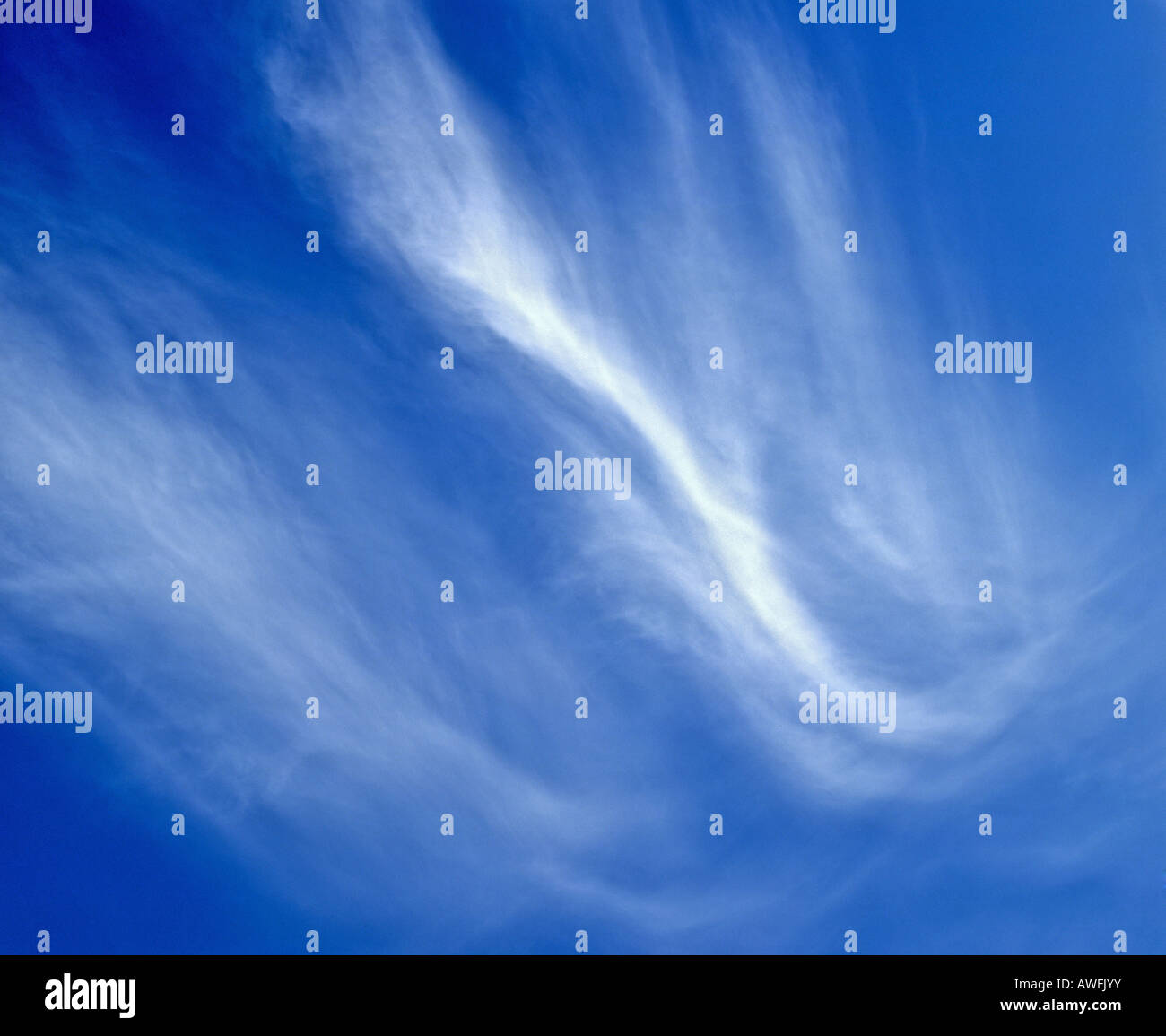 Cirrus clouds in a blue sky Stock Photo