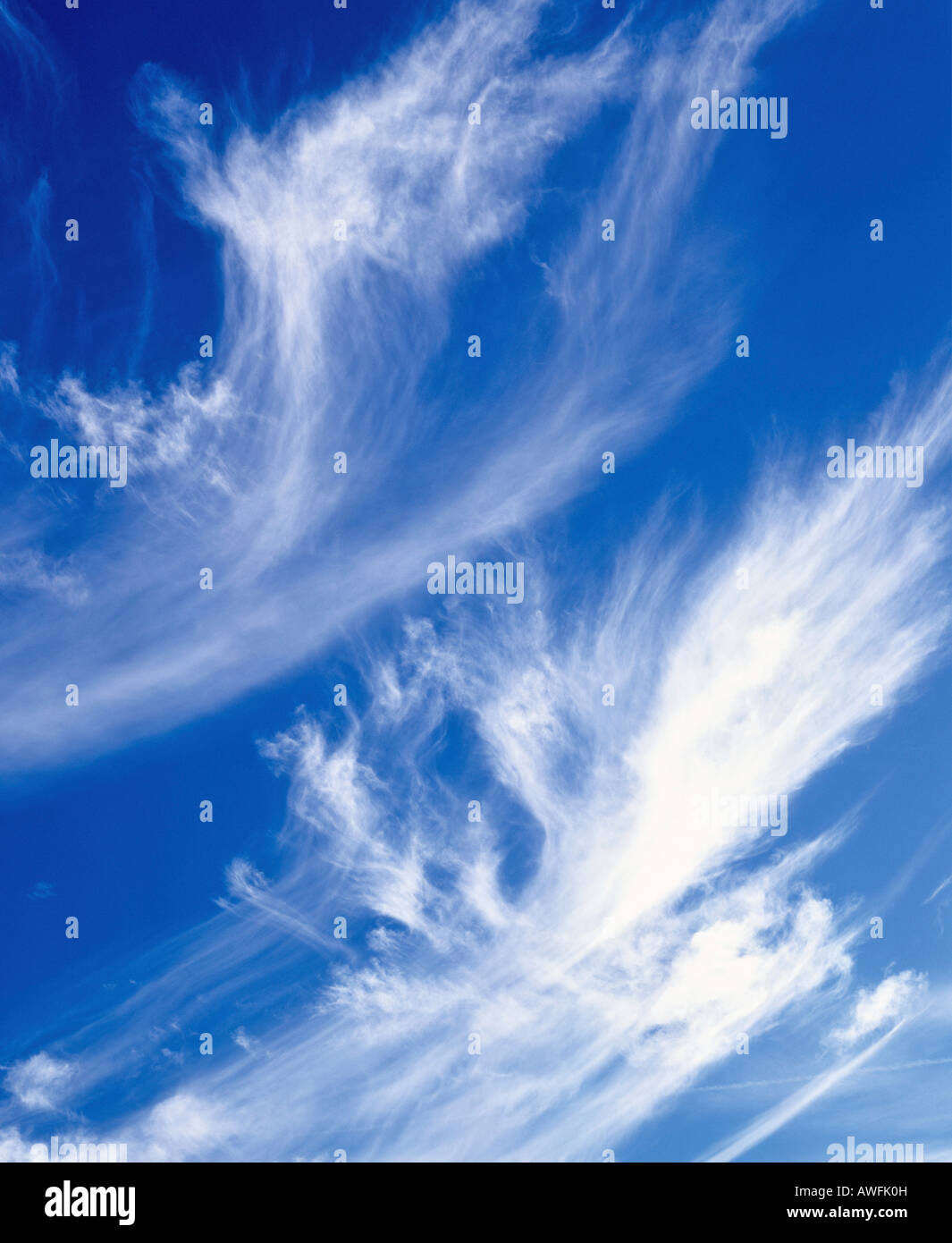 Cirrus clouds in a blue sky Stock Photo