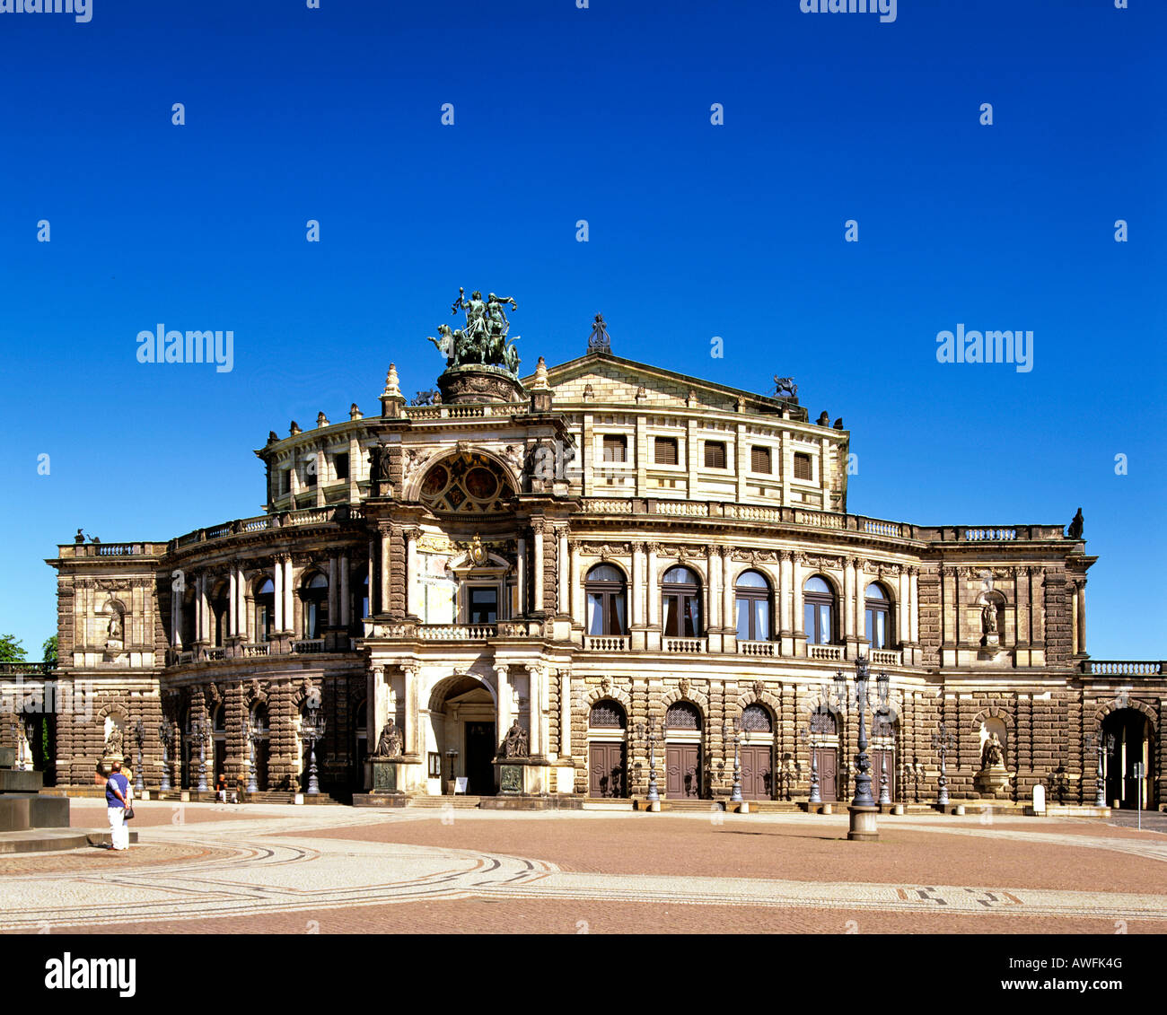 Semperoper, Saxon State Opera, Dresden, Saxony, Germany, Europe Stock Photo
