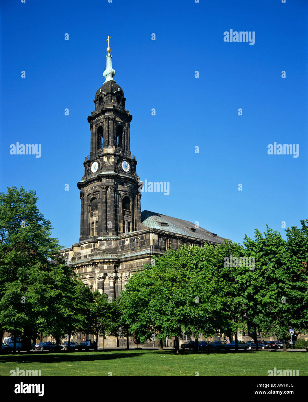 Kreuzkirche Church in Dresden, Saxony, Germany, Europe Stock Photo