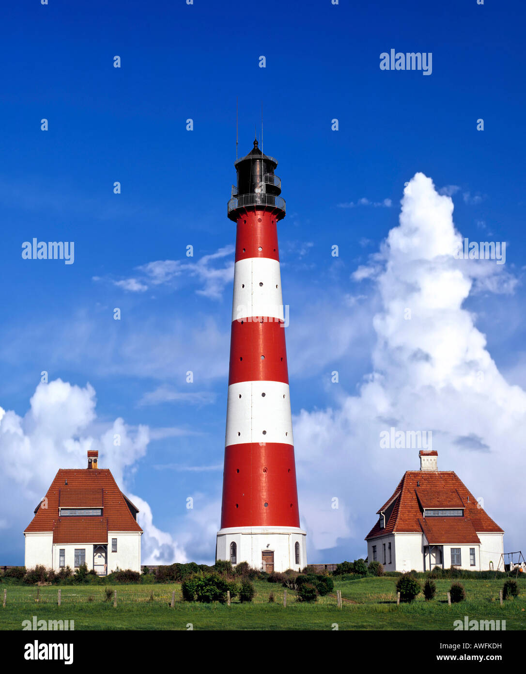 Westerheversand Lighthouse With Interesting Cloud Formations 