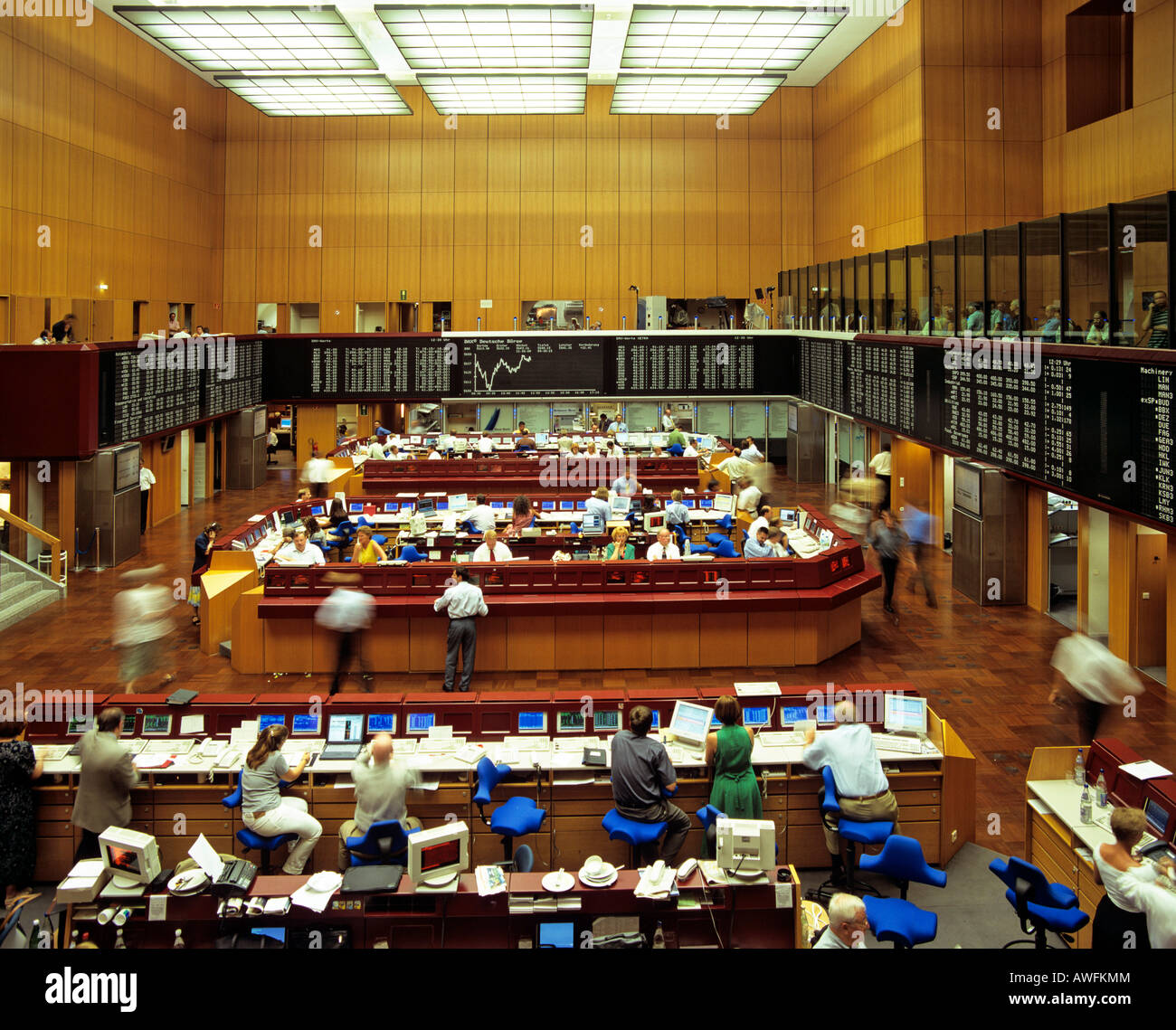 1999 interior view of the Frankfurt Stock Exchange (DAX) in Frankfurt, Hesse, Germany, Europe Stock Photo