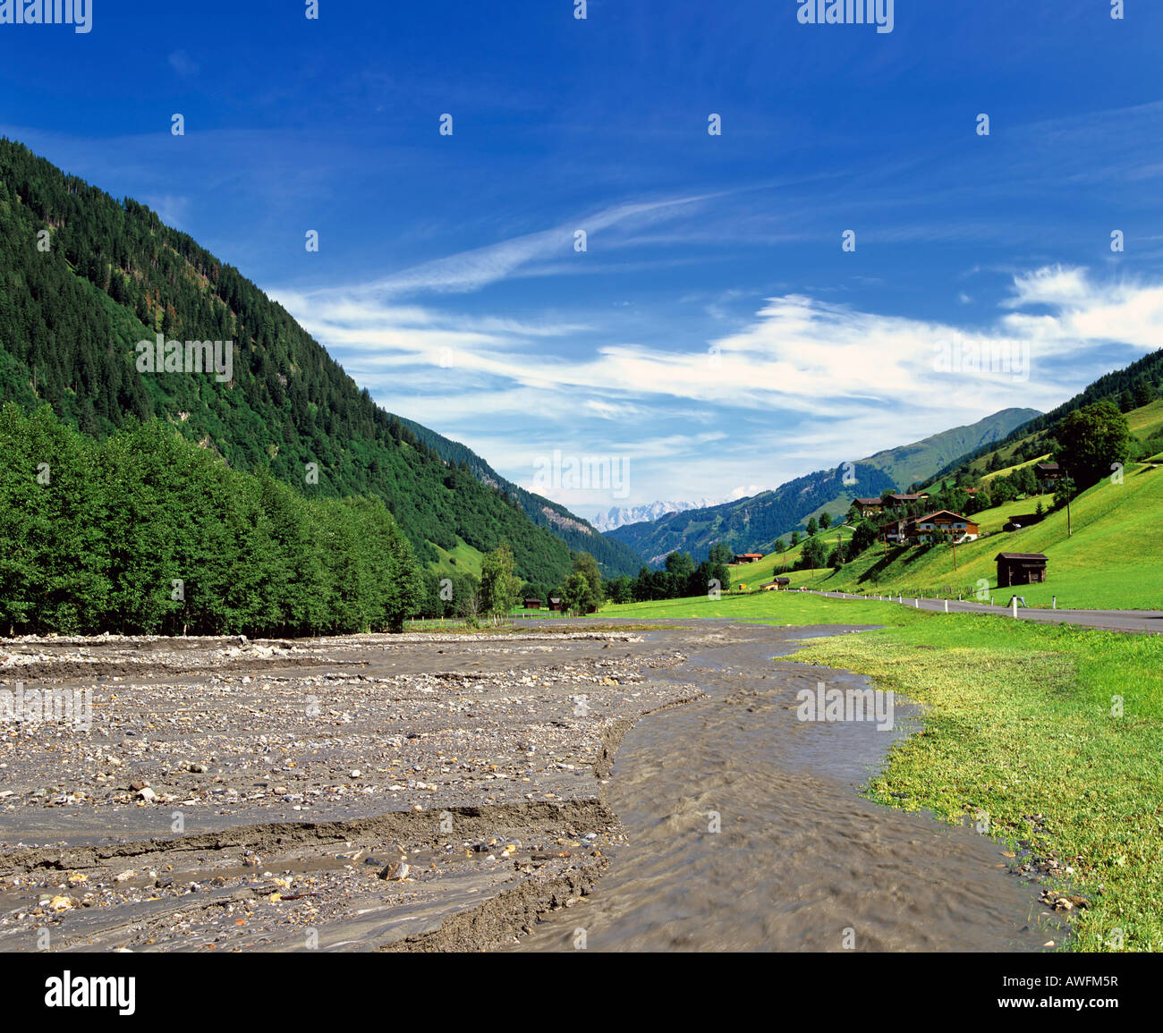 Flood damage, Geroell, Rauriser Tal (Rauriser Valley), Salzburger Land, Austria, Europe Stock Photo