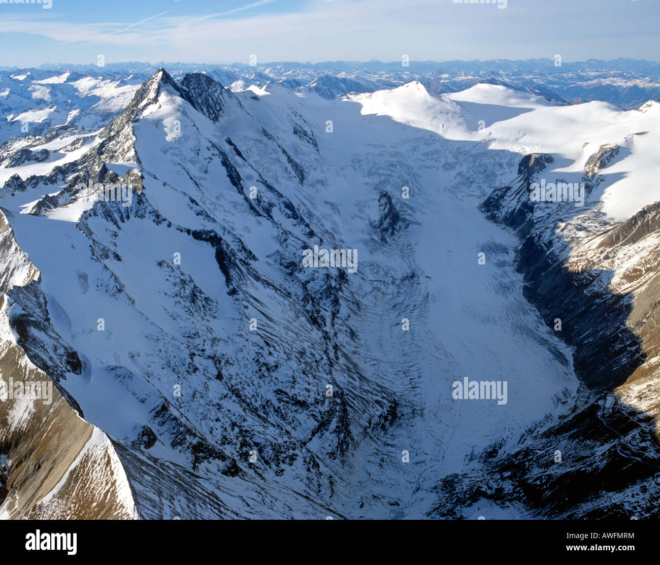 Mt. Grossglockner, Pasterze Glacier, Hohe Tauern Range, Carinthia, Austria, Europe Stock Photo