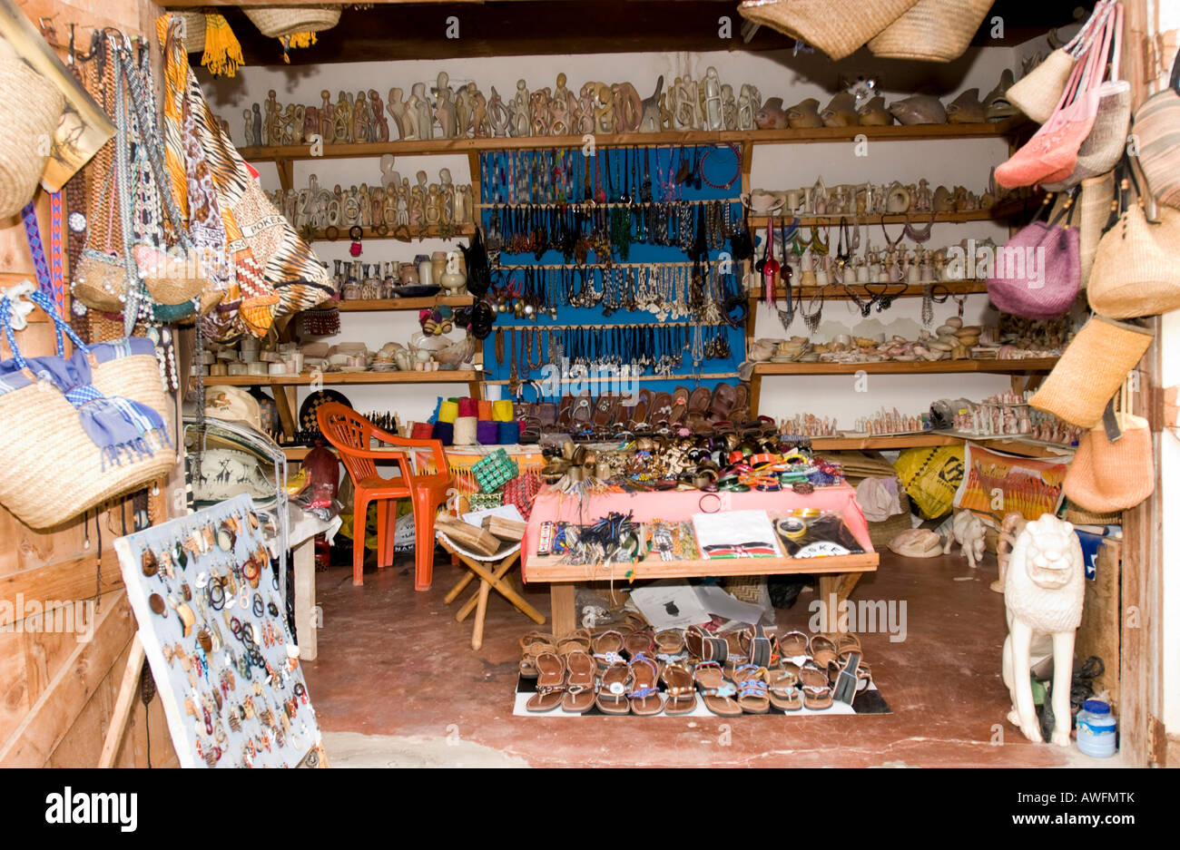 Tourist craft markets Malindi Stock Photo