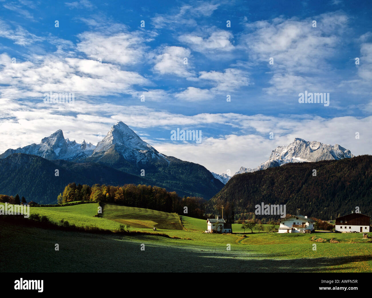 Mt. Watzmann, Berchtesgadener Land, Upper Bavaria, Bavaria, Germany, Europe Stock Photo