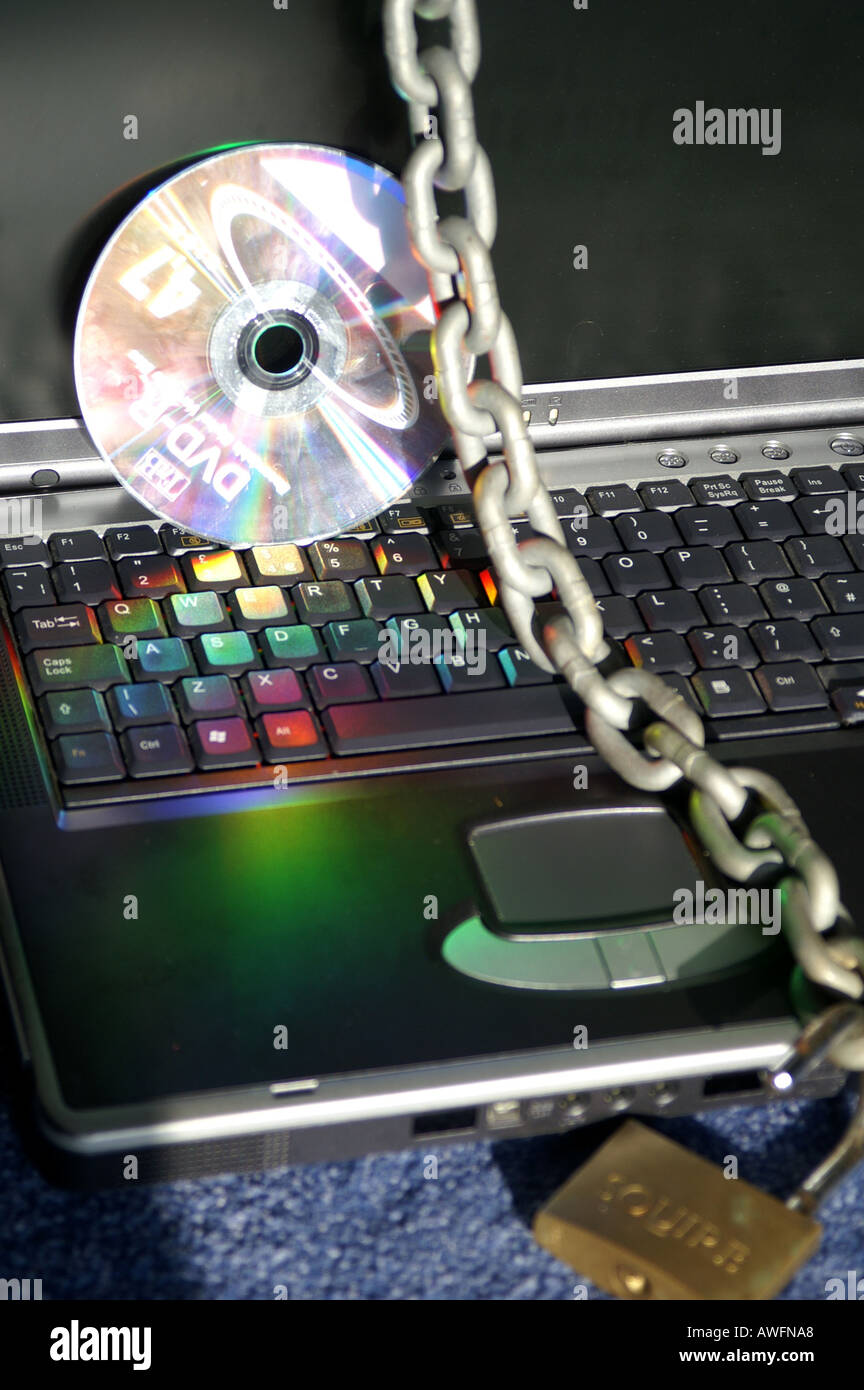 Unlocked open laptop DVD insecure data loss break-in broken-in tamper ...