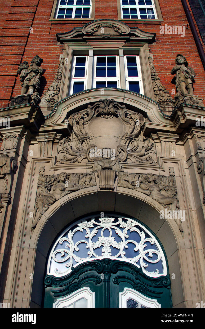 Entrance of a historic police station in Hamburg - Hamburg, Germany, Europe Stock Photo