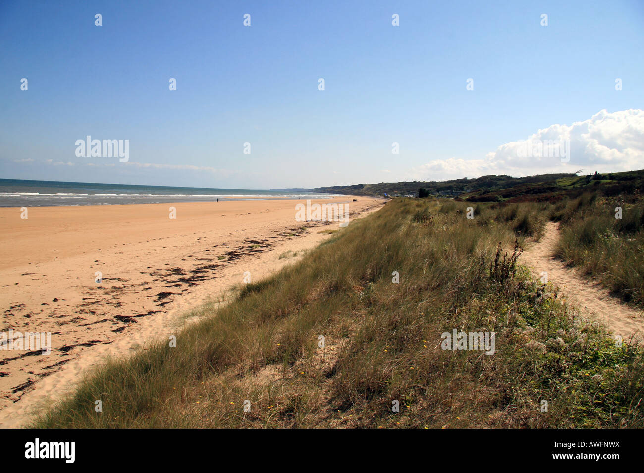 Looking East Along Of Omaha Beach Normandy Close To Stock