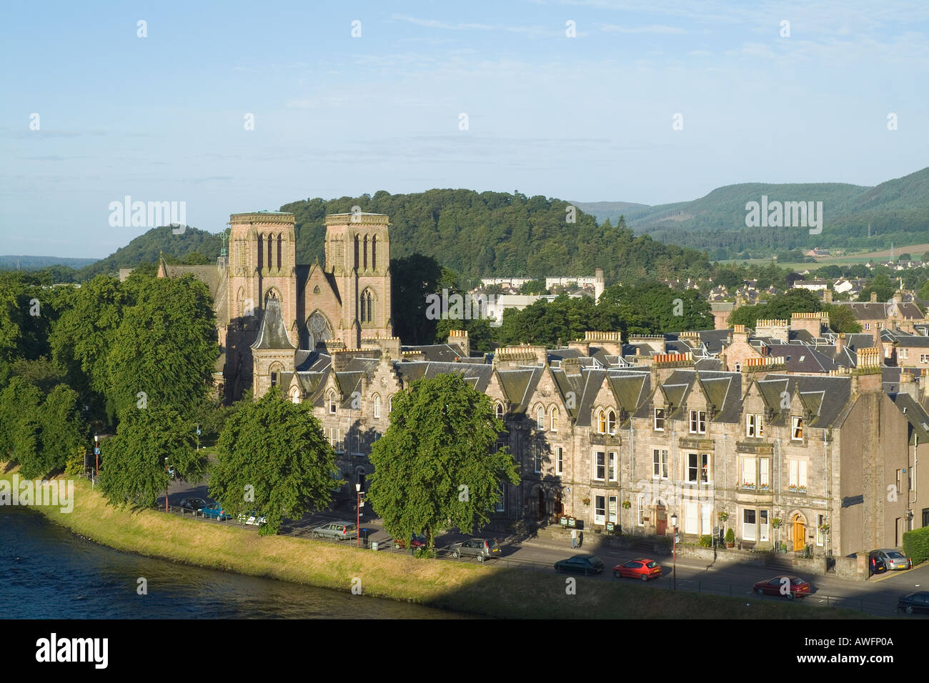 dh Cathedral INVERNESS INVERNESSSHIRE St Andrews cathedral River Ness riverbank scotland Stock Photo