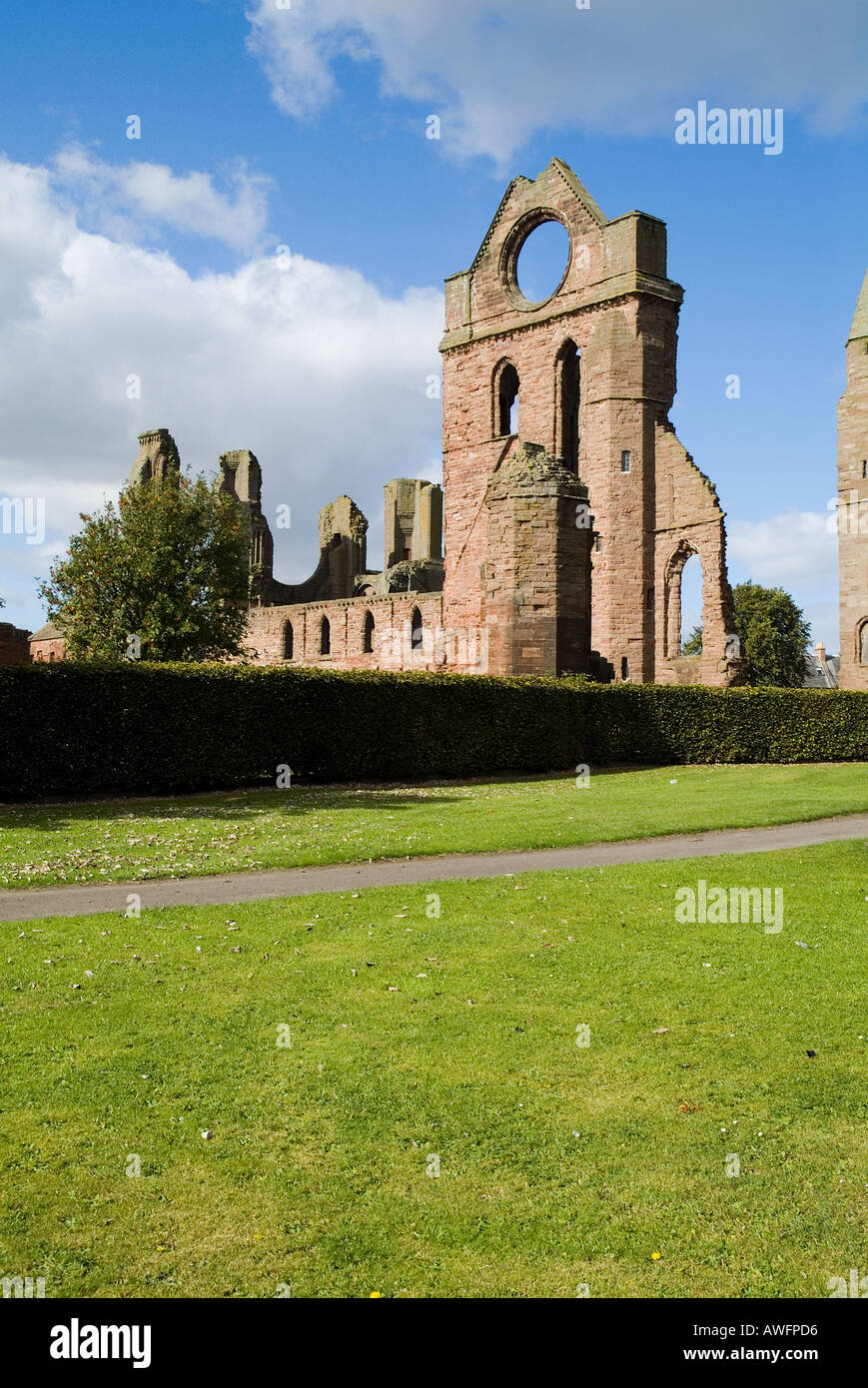 Arbroath Abbey ARBROATH ANGUS Ruined abbey buildings Stock Photo