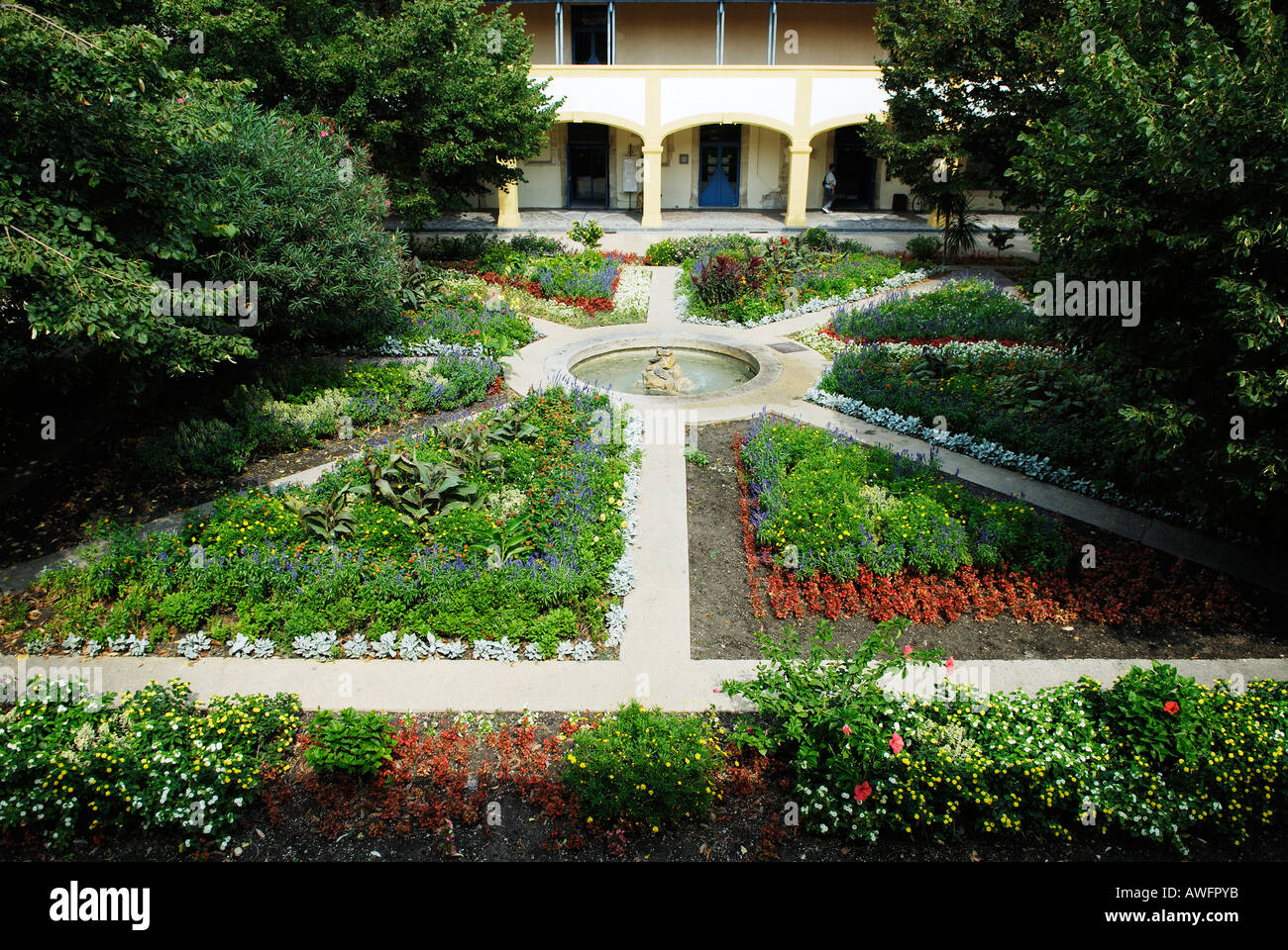 Espace Van Gogh, garden of the former hospital in Arles, France Stock Photo