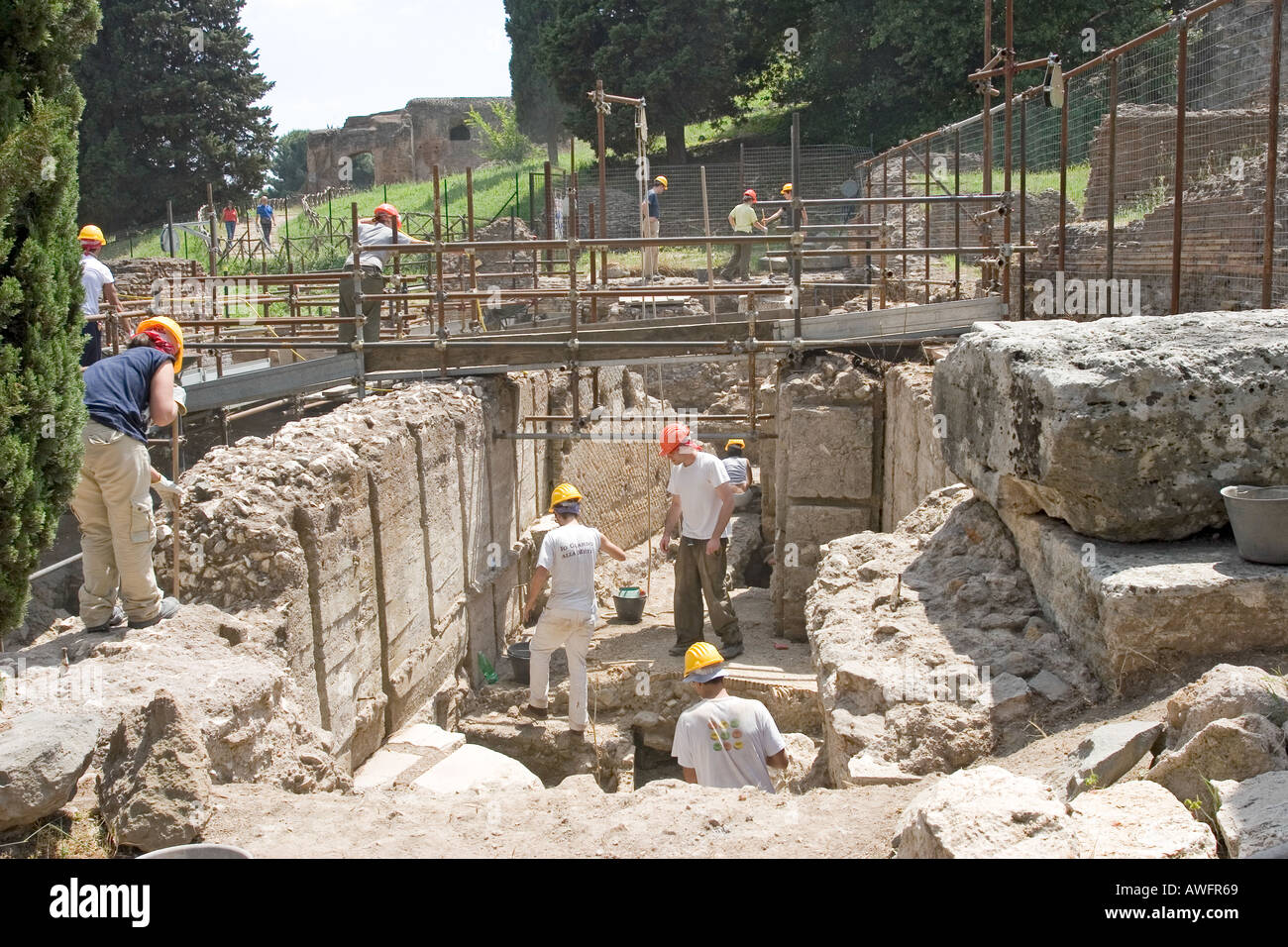 The Forum Rome archaeological dig Stock Photo
