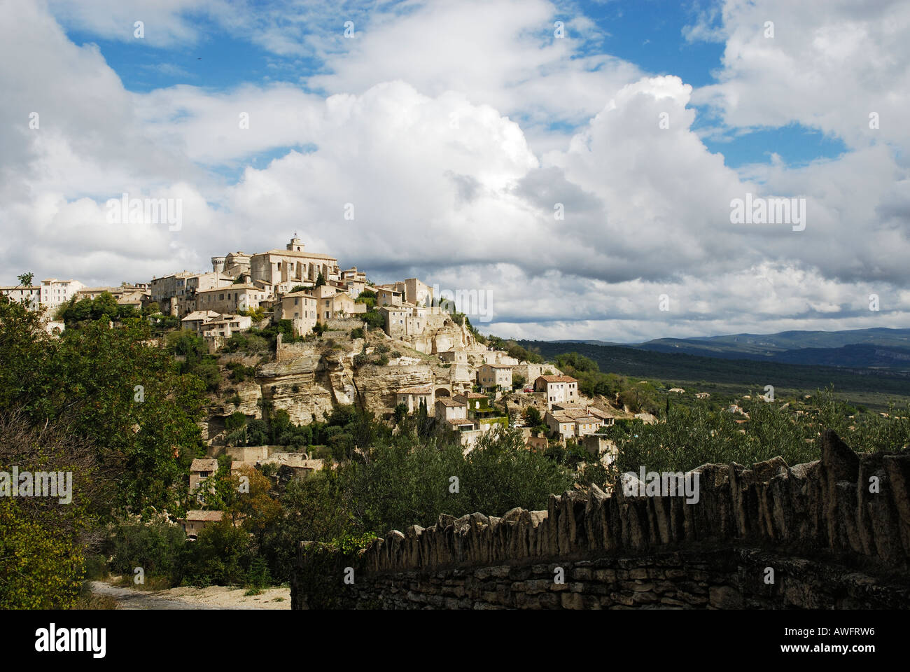 the ancient Village of Gordes in the Luberon, Provence, the South of France Stock Photo