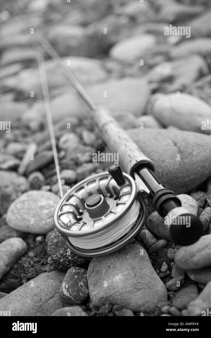 Close up of fly fishing reel. Stock Photo