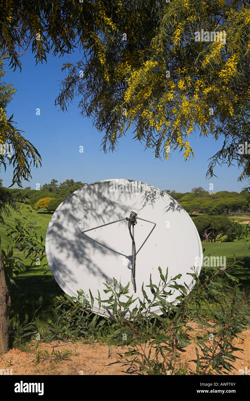 Satelite dish located in a rural landscape position Stock Photo - Alamy